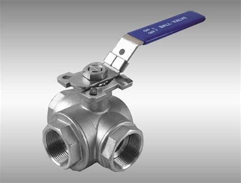 Custom Three Way Ball Valve With Direct Mounting Pad Three Way Ball