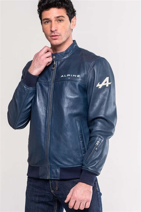 Blouson Homme Alpine Jean Sheep Crown Royal Blue Cuir City