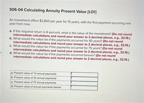 Solved S06 01 Present Value And Multiple Cash Flows Lo1