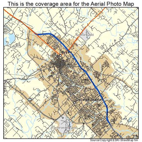 aerial photography map  bryan tx texas