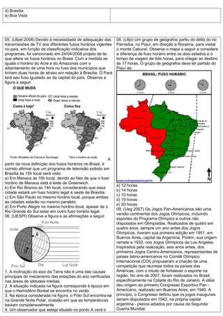 Atividades Sobre Fusos Hor Rios Pdf