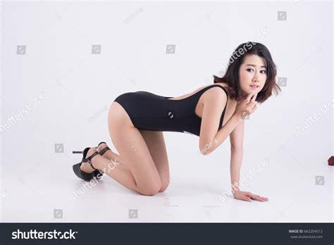 Sexy Asian Woman On Black Bikini Stock Photo 662204512 Shutterstock