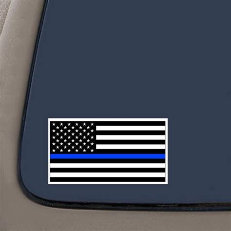 Thin Blue Line Flag Decal 5 Inch By 3 Inch 5 Pack Car Truck