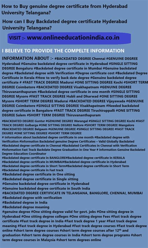 Backdated Degree Certificate With Database Information About Backdated