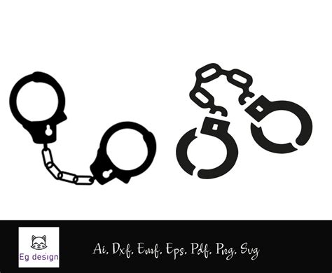 Handcuffs Silhoutte Svg Hand Cuffs Svg Police Svg Silhouette Etsy