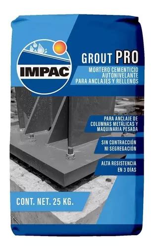 Impac Grout Pro Mortero Para Anclajes Y Rellenos Kg Mercadolibre