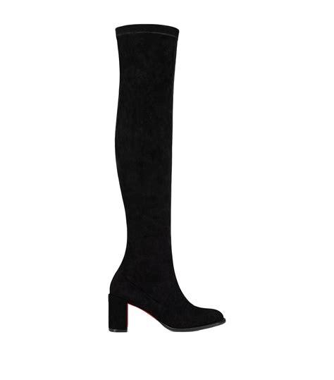 Womens Christian Louboutin Black Stretchadoxa Suede Over The Knee Boots