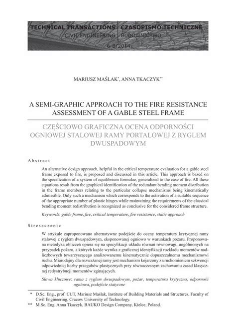 PDF TECHNICAL TRANSACTIONS CZASOPISMO TECHNICZNE Of The Appropriate