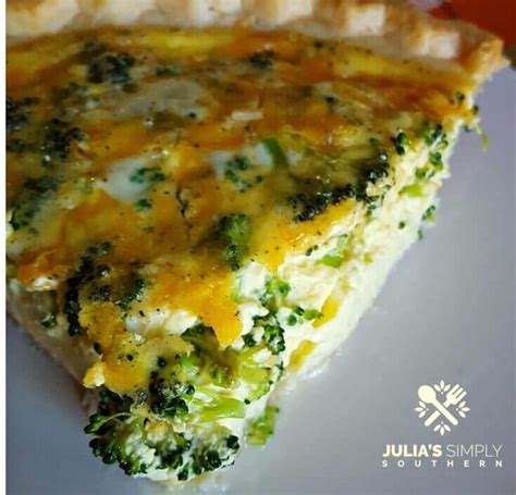 Easy Broccoli Cheese Quiche Julias Simply Southern