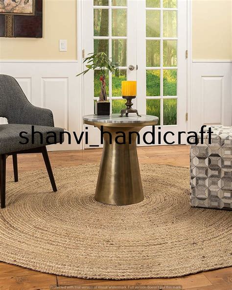 Jute Round Artisan Rug Natural Jute And Herb Dye Rug Etsy Canada