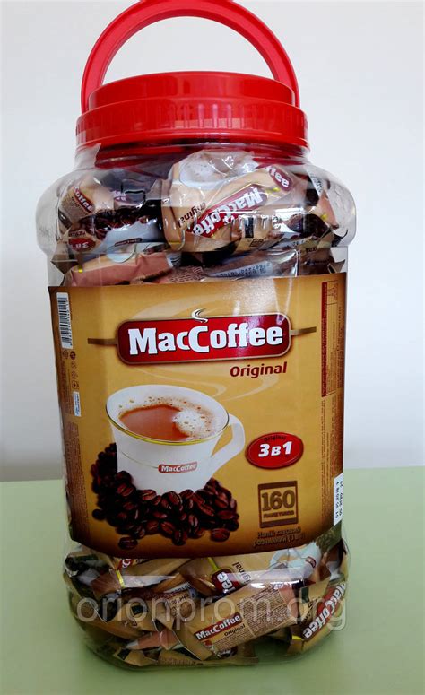Кофейный напиток Maccoffee 3 в 1 Original банка 160 пакетов