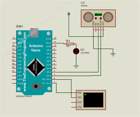 How To Simulate Hc Sr04 Ultrasonic Sensor In Proteus With Arduino Nano