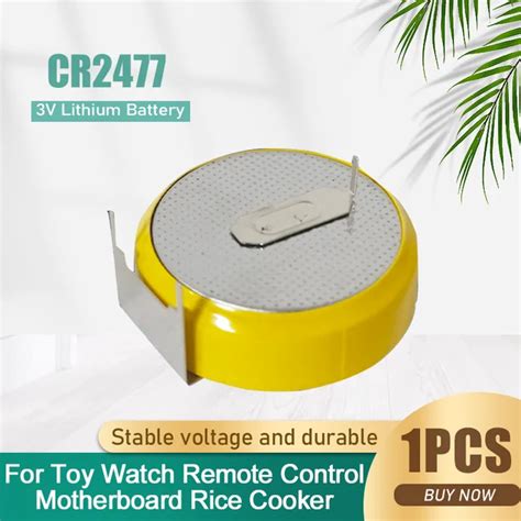 1-5PCS CR2477 CR 2477 CR2477T 950mAh 3V Lithium Batteries 3 Feet ...