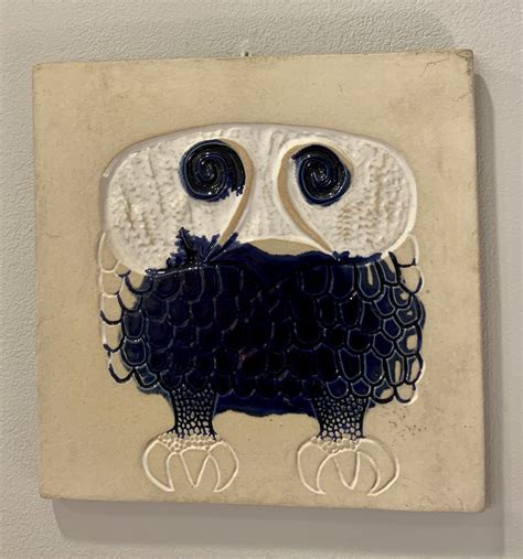 Ceramic Owl Trivet By David Gil For Bennington Pottery Mid Century