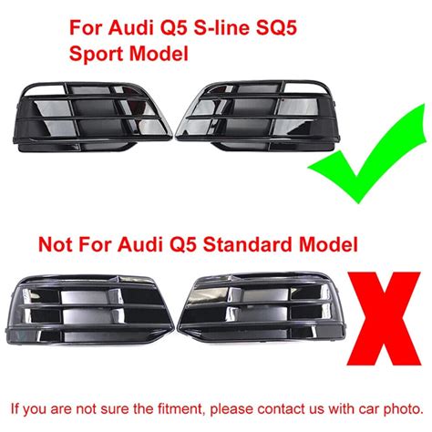 Abs Front Bumper Fog Light Grille Grill Cover For Audi Q S Line Sq