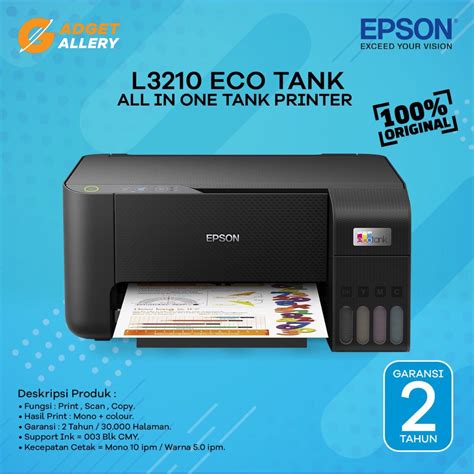 Jual Printer Epson L3210 All In One Print Scan Copy Pengganti Epson L3110 Printer Eco Tank