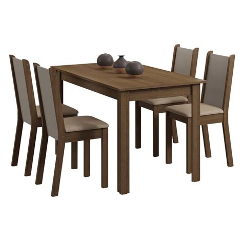 Comedor 4 Sillas Rectangular 75x76x136 cm Café Sodimac Chile