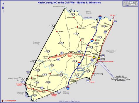 Known Civil War Battles & Skirmishes in Nash County, NC