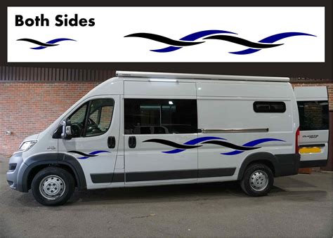 Motorhome Wave Style Side Stripes Campervan Vinyl Decals Stickers