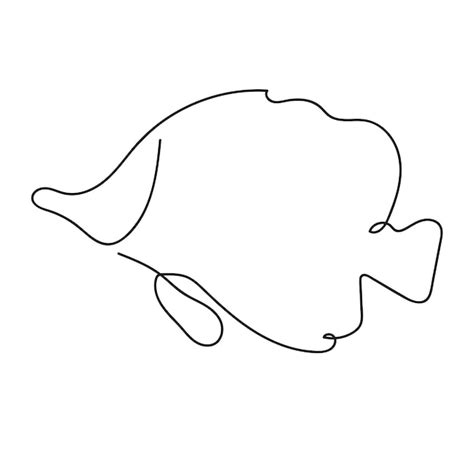 Premium Vector Abstract Fish In Continuous Line Art Drawing Style