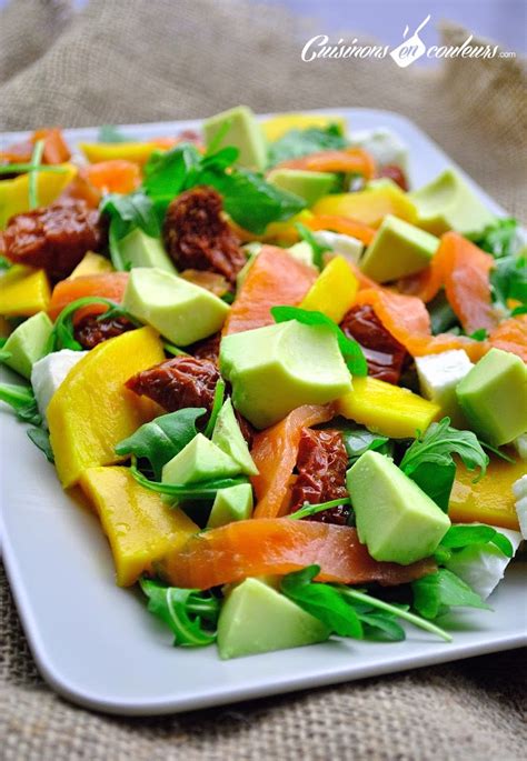 Salade au saumon fumé à la mangue cuisinons en couleurs