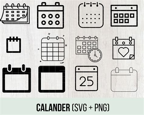 Calendar Svg Calendar Vector Calendar Clipart Date SVG Wall