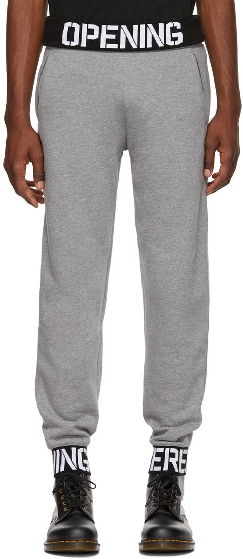 Opening Ceremony Grey Elastic Logo Sweatpants Ssense Uk