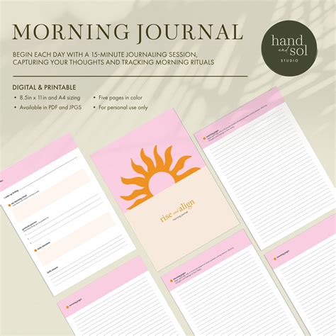 Morning Journal, Morning Pages, Morning Ritual Journal, Digital PDF ...