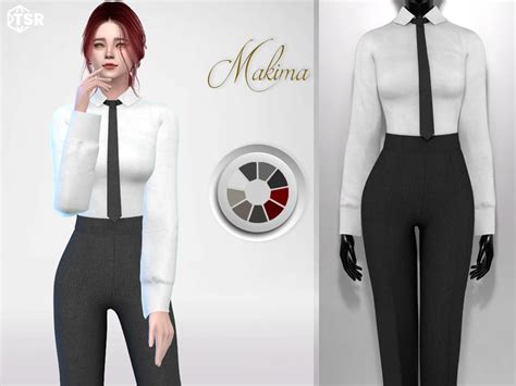 Garfiels Makima Formal Suit With Tie Sims 4 Mods Clothes Sims 4