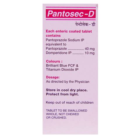 Pantosec D Tablet S Price Uses Side Effects Composition Apollo