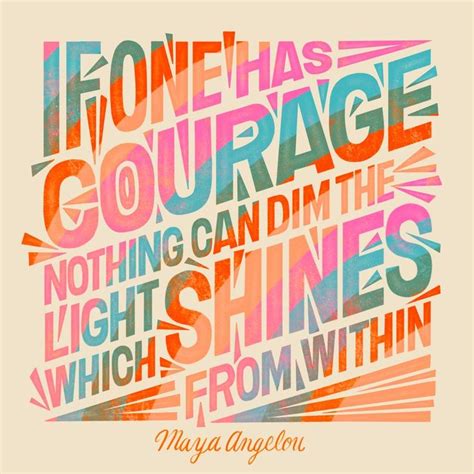 Maya Angelou Courage Quote Typographic Poster Gallery Wall Etsy