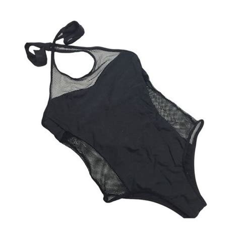 1 pc Femmes Bikini Sexy Maillots De Bain Dos Une Pièce Maillot Noir Taille LAME DE RASOIR