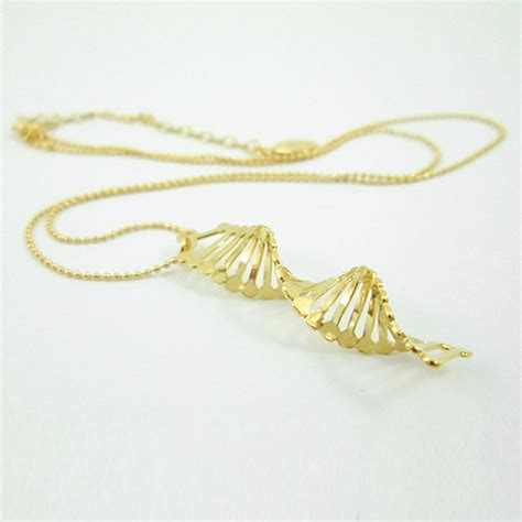 DNA Gold Necklace Delftia Science Jewelry