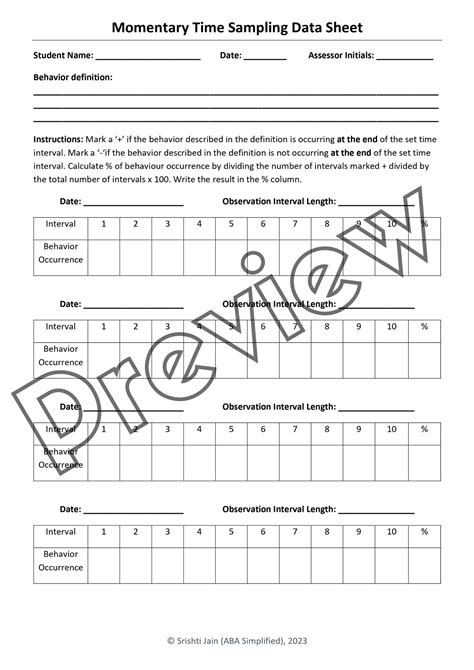 Editable Interval Recording Data Sheets For Aba Therapy Made By Teachers