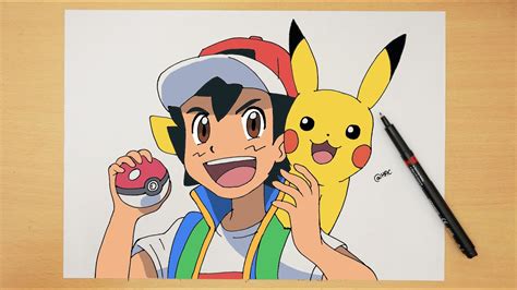 How To Draw Ash And Pikachu