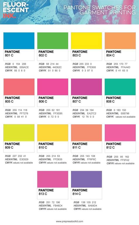 Pantone Neon Color Palette