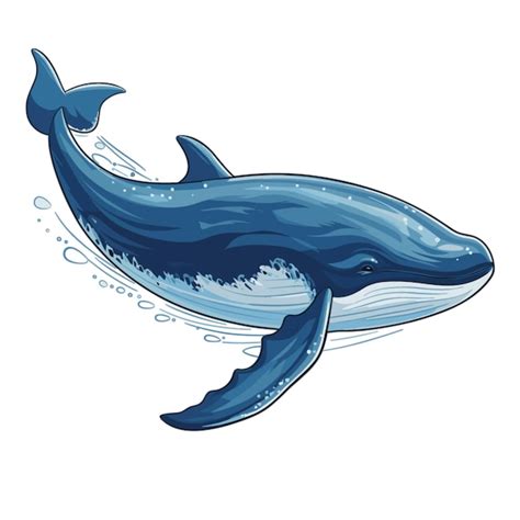 Vecteur de dessin animé de baleine sur fond blanc Vecteur Premium