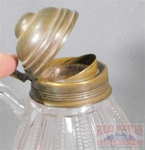 Wonderful Victorian Blown Glass Syrup Pitcher With Hinged Lid High