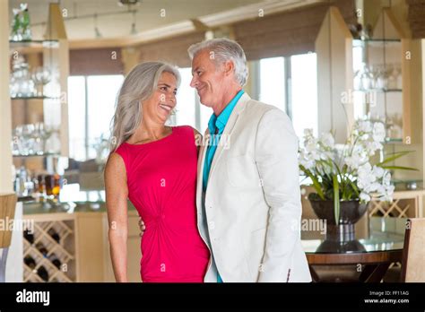 Older Caucasian Couple Hugging Stock Photo Alamy