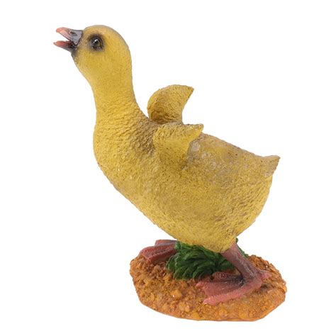 Resin Duckling Statue Charming Grey Duck Figure For Desktop And