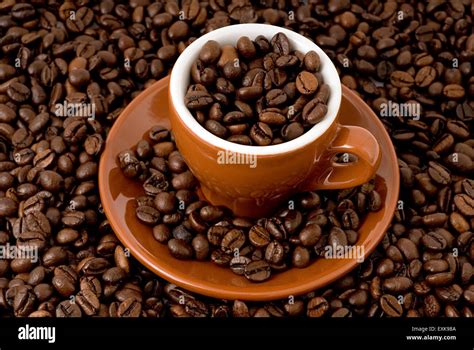 Coffee Cup Filled With Coffee Beans Hi Res Stock Photography And Images