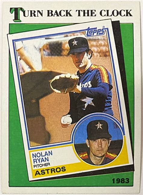 Nolan Ryan 1988 Topps Houston Astros Baseball Turn Back the Clock Card ...