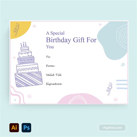 Birthday Gift Certificate Template - Highfile