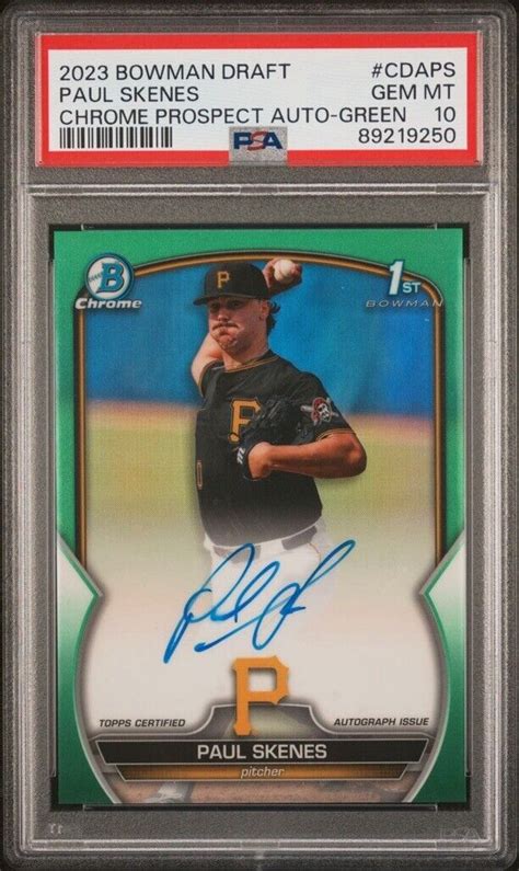 Paul Skenes Bowman Draft Cda Ps Chrome Dp Auto Green Refractor