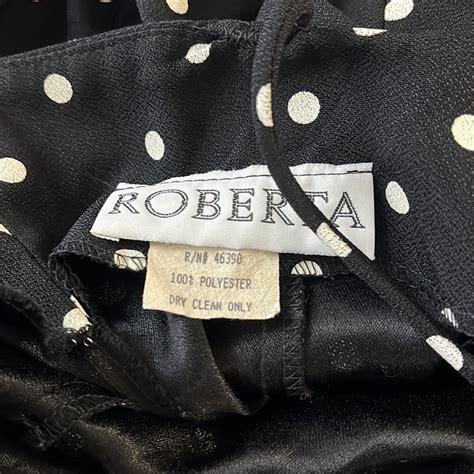 Vintage Roberta Black White Polka Dot Fit Flare Dress Gem