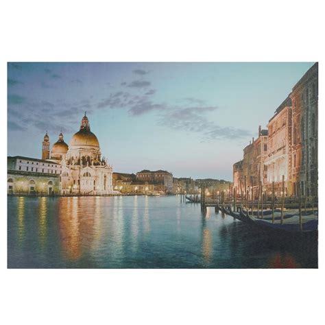 23.5" LED Venice City Italy Sunset Scene Canvas Wall Art | Christmas ...