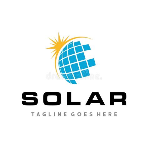 Solar Energy Logo Solar Panels Logo Vector Stock Vector Illustration