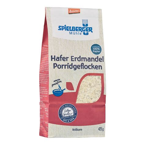 SPIELBERGER MÜHLE Porridgeflocken Hafer Erdmandel DEMETER 425g taleoo