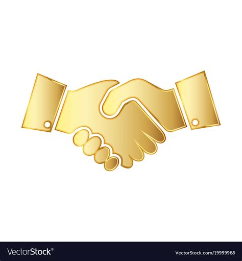 Golden handshake icon Royalty Free Vector Image