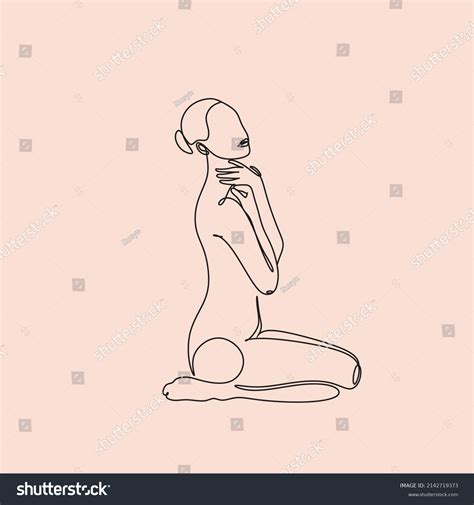 Naked Woman Standing Back One Line Stock Vector Royalty Free 2142719373 Shutterstock